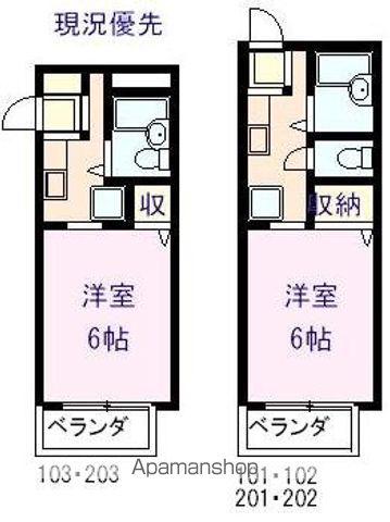 サンライフ内山Ⅱ(1K/2階)の間取り写真