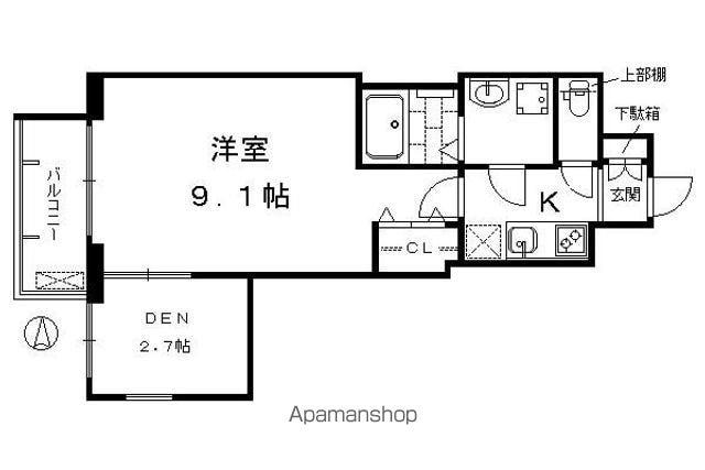 プレサンス京都洛南(1K/2階)の間取り写真