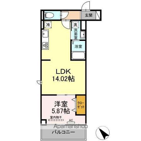 セレスティア西台B(1LDK/3階)の間取り写真