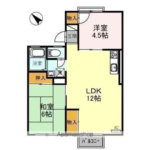 パークサイドIF(3DK/2階)の間取り写真