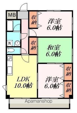 ソサエティー服部(3LDK/2階)の間取り写真