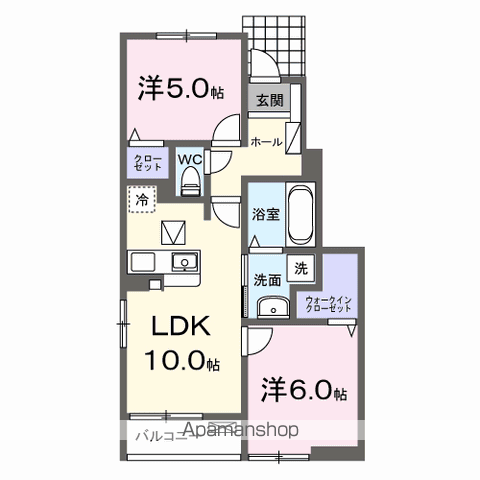 ローラン コート(2LDK/1階)の間取り写真