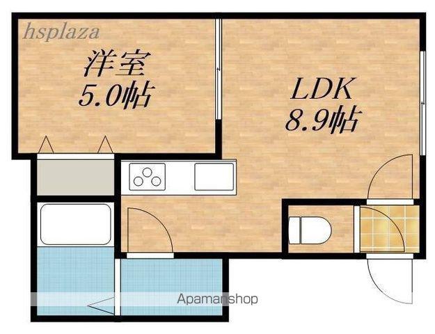 シャネル月寒ウエスト(1LDK/3階)の間取り写真