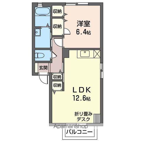 グリーンパレスC(1LDK/2階)の間取り写真