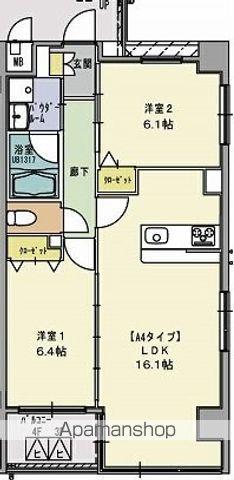 シュヴァルブラン白馬(2LDK/5階)の間取り写真