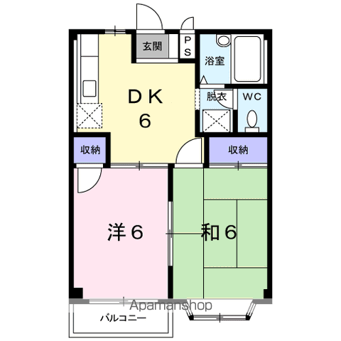 エルディムモモセ(2DK/2階)の間取り写真