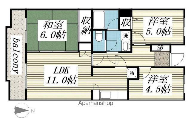 ガーデンフォレスト柏の葉キャンパス(3LDK/1階)の間取り写真