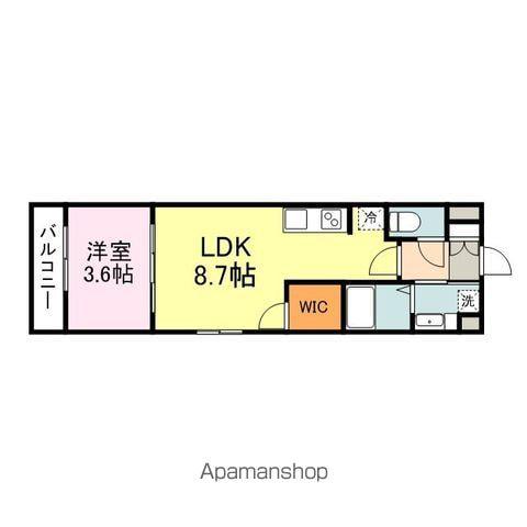 月光手城ルート2(1LDK/3階)の間取り写真