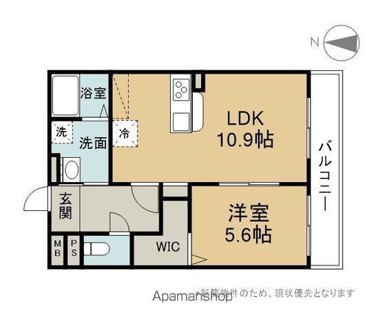 ソルト明野西(1LDK/4階)の間取り写真
