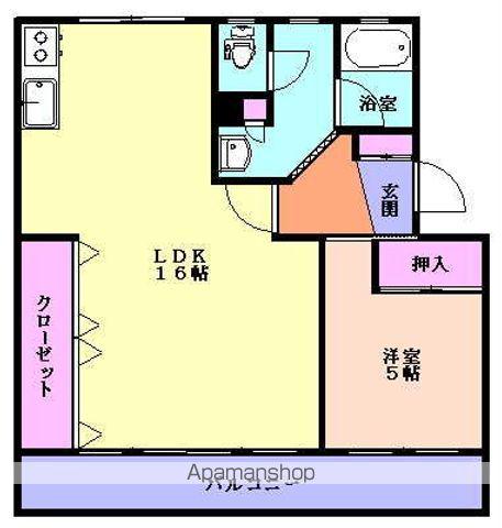 ヴィラ関が丘(1LDK/1階)の間取り写真