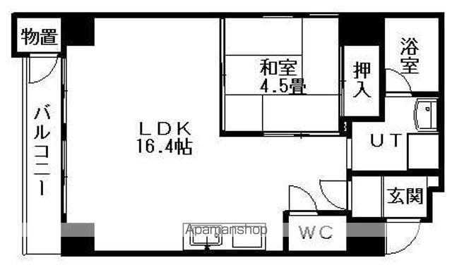 リベルティ大通(1LDK/6階)の間取り写真