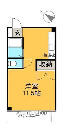 グランドハイツ(ワンルーム/4階)の間取り写真