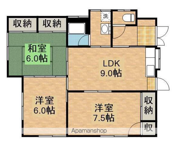 鹿児島県鹿屋市 1階建 築32年(3LDK)の間取り写真