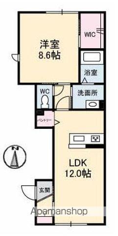 リラフォート東手城3丁目(1LDK/1階)の間取り写真