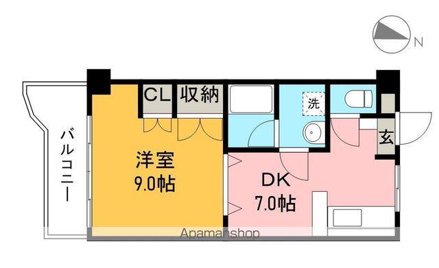 ドリームハウス3(1DK/5階)の間取り写真