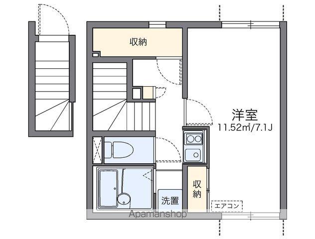 レオネクストシャンローズ(1K/2階)の間取り写真