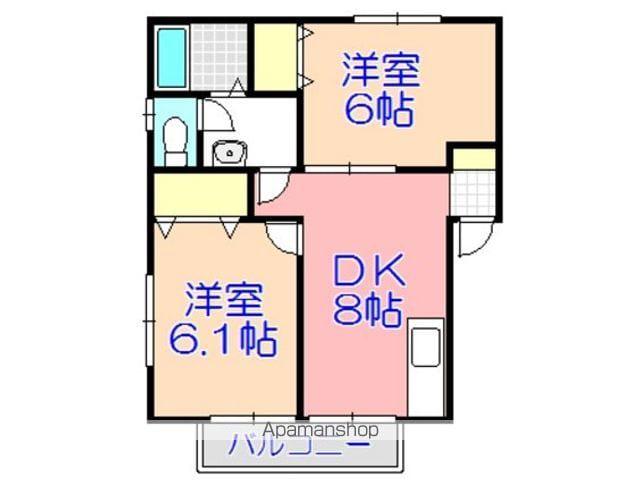 エルカーサ(2DK/1階)の間取り写真