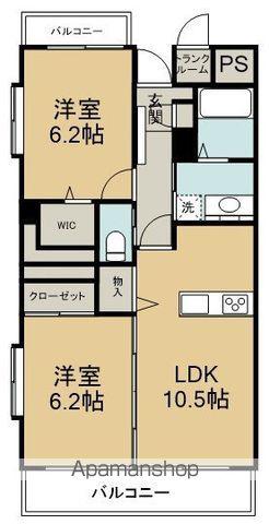プチリヴェール安西(2LDK/3階)の間取り写真