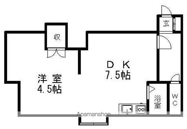 エトワール東札幌(1DK/2階)の間取り写真