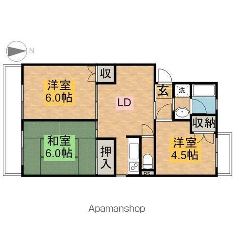 エーデルハイム(3LDK/3階)の間取り写真