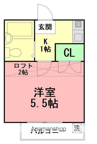 エコルグリーンリーフ(1K/2階)の間取り写真
