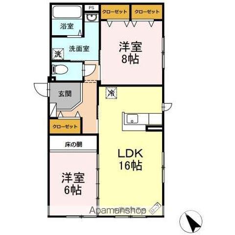 コートロティ(2LDK/1階)の間取り写真