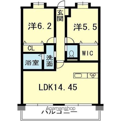 グラディート新町(2LDK/6階)の間取り写真