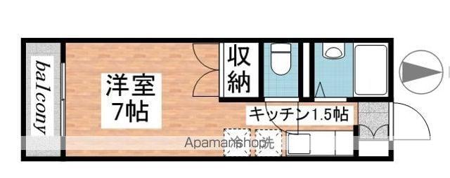 グリーンパストラル原(ワンルーム/1階)の間取り写真