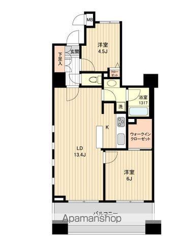 HF銀座レジデンスイースト(2LDK/4階)の間取り写真