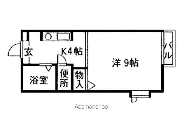 カーサ・マリー(1K/2階)の間取り写真