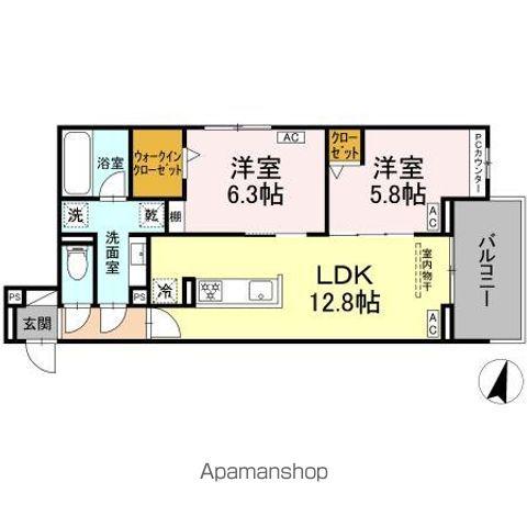 LUVITA上社(2LDK/3階)の間取り写真