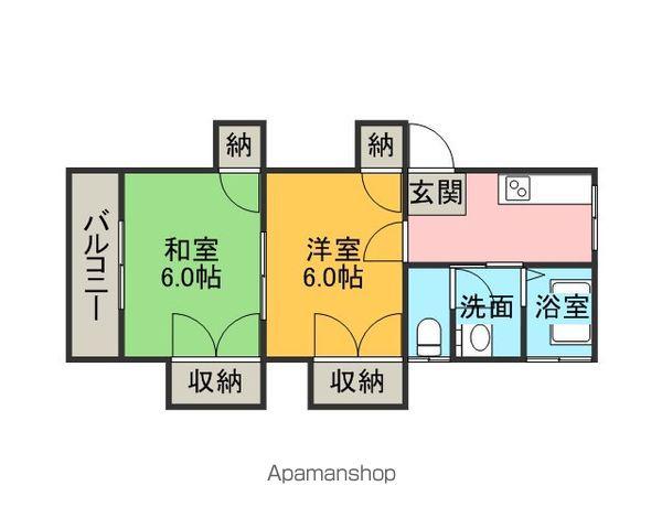 コーポ雅(2K/2階)の間取り写真