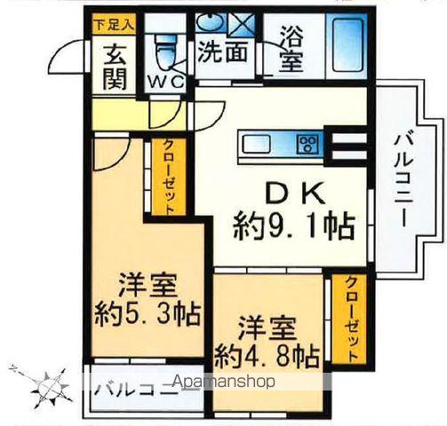 THE CROSS-MENT(2DK/7階)の間取り写真
