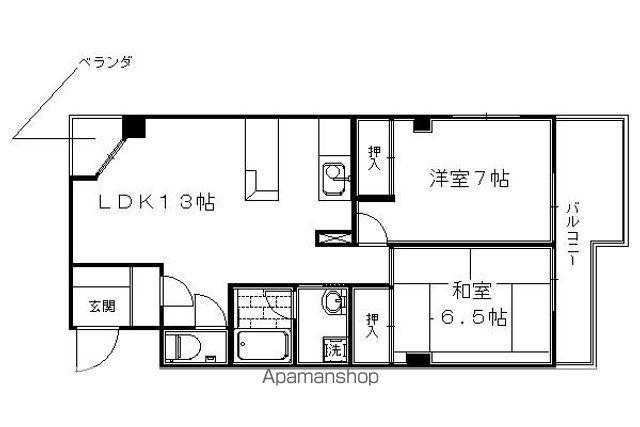 パインコート五条(2LDK/7階)の間取り写真