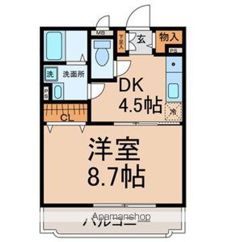 あすなろマンション1(1DK/2階)の間取り写真