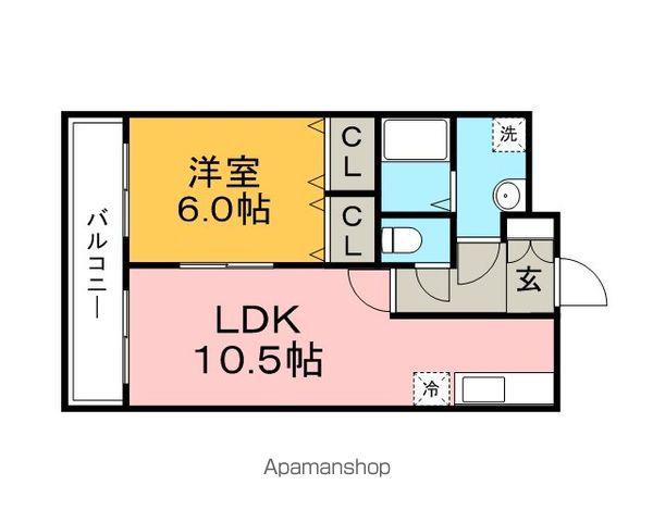 シーベル(1LDK/3階)の間取り写真