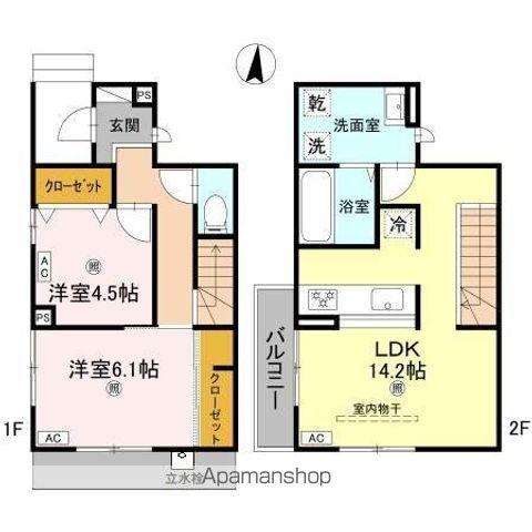 ＤーＬＵＣＥ納定（ディールーチェノウジョウ）(2LDK)の間取り写真