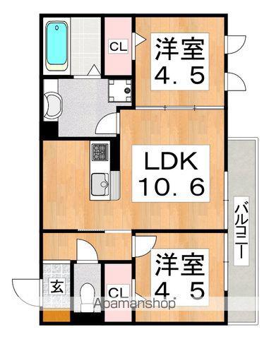 スペランサ(2LDK/3階)の間取り写真