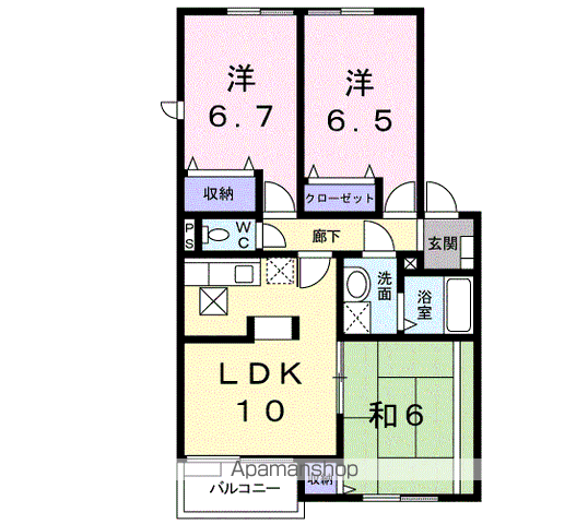 スプリングヒルズⅡ(3LDK/2階)の間取り写真