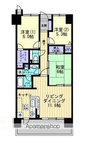 アルファステイツ太田Ⅲ(3LDK/3階)の間取り写真