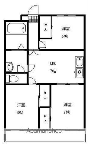 アーバン名東(3DK/2階)の間取り写真