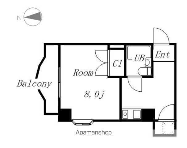 ベルネージュ(ワンルーム/4階)の間取り写真