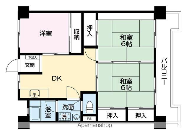 プレアール荒木(3DK/2階)の間取り写真