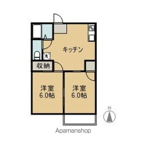 ミルクハウスA(2K/2階)の間取り写真