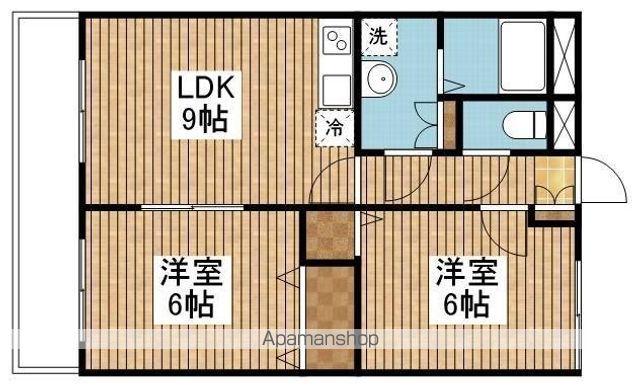アルエット(2DK/1階)の間取り写真