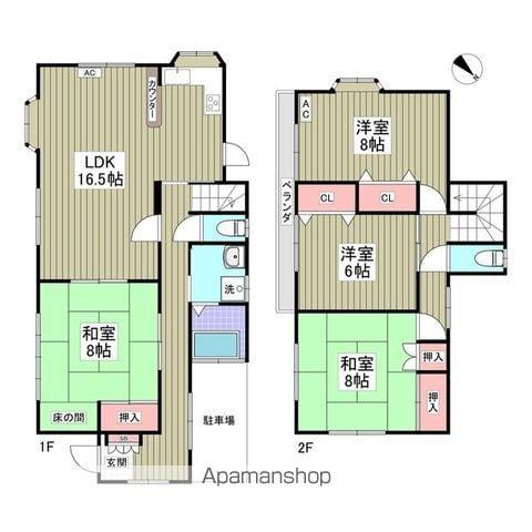 東武伊勢崎・大師線 多々良駅 徒歩19分 2階建 築36年(4LDK)の間取り写真
