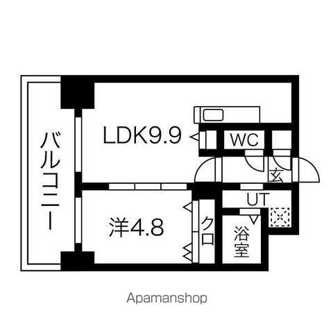 プライマル札幌桑園(1LDK/5階)の間取り写真