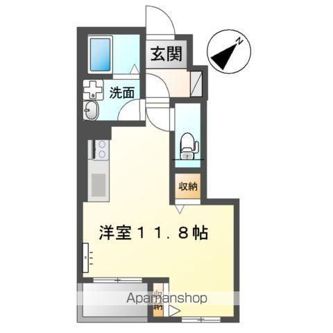 フィエスタⅡ(ワンルーム/1階)の間取り写真