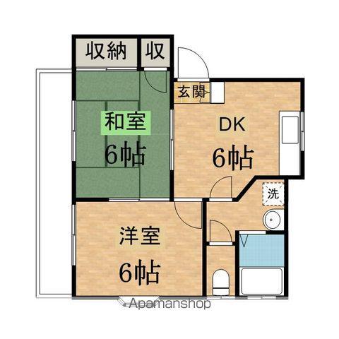 ソレイユ百草B(2DK/1階)の間取り写真