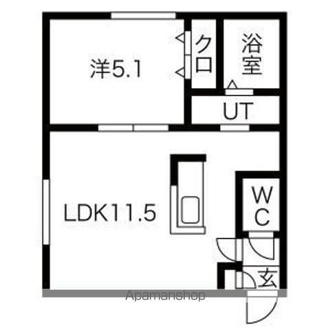 CARRERA二十四軒(1LDK/2階)の間取り写真